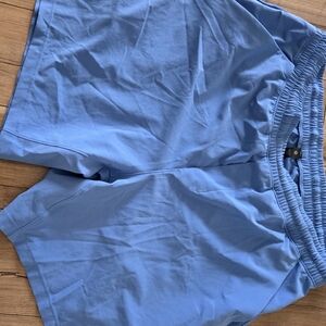 Mens Lululemon Unlined Athletic Sky Blue Elastic Waist Shorts